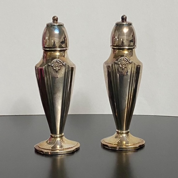 Vintage Other - Vintage Silver Plated On Lead Salt & Pepper Shakers Heavy Marked Viking Art Deco